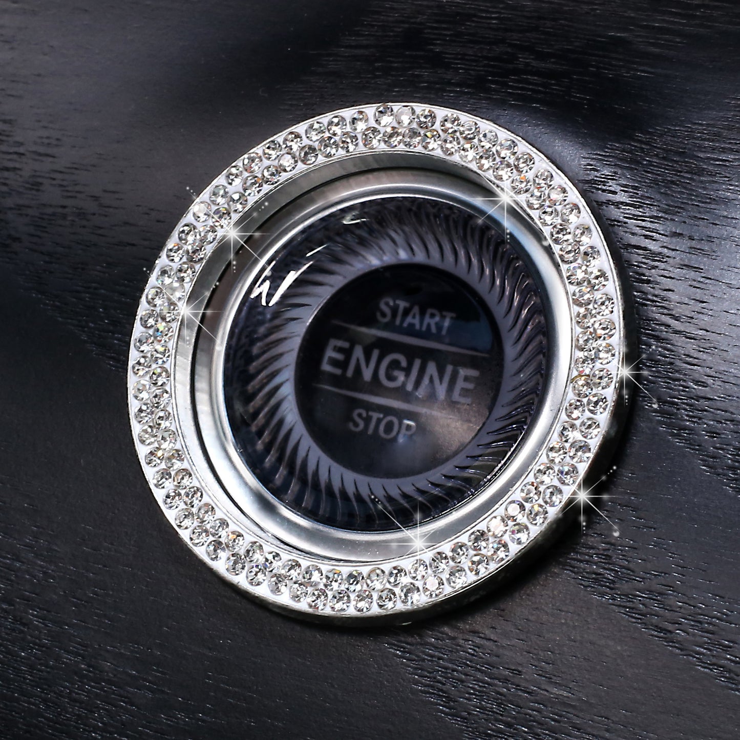 Crystal Start Button Ring - Diamond Ignition Decor