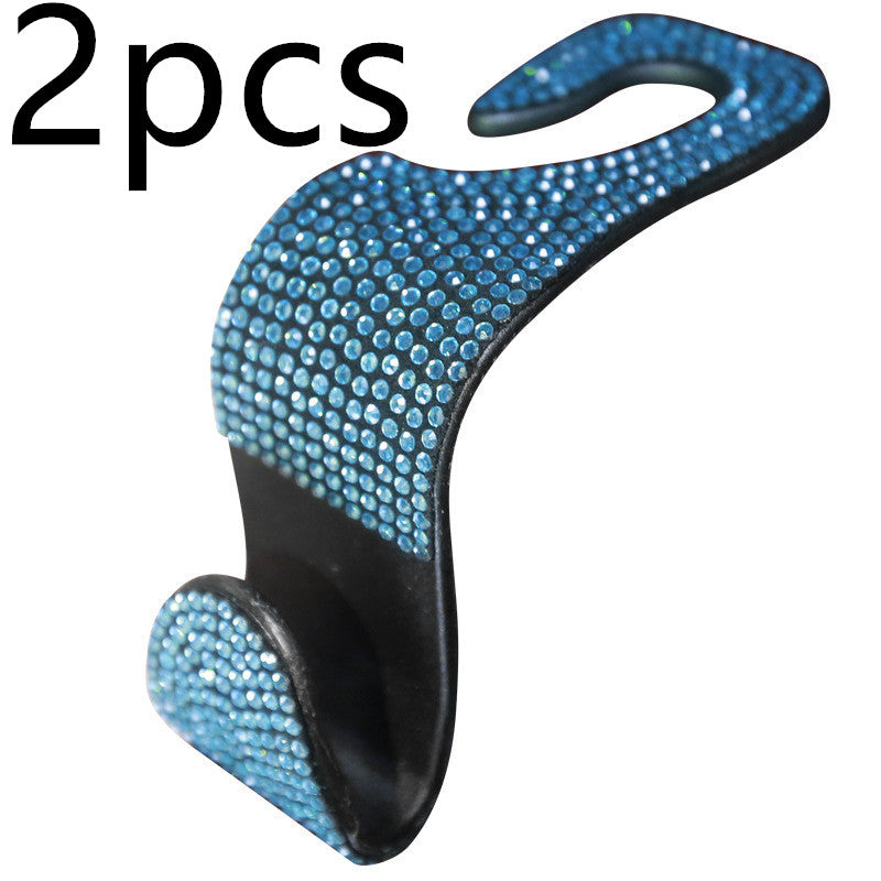 Crystal Car Seat Hooks - Bling Headrest Hangers (2 Pack)