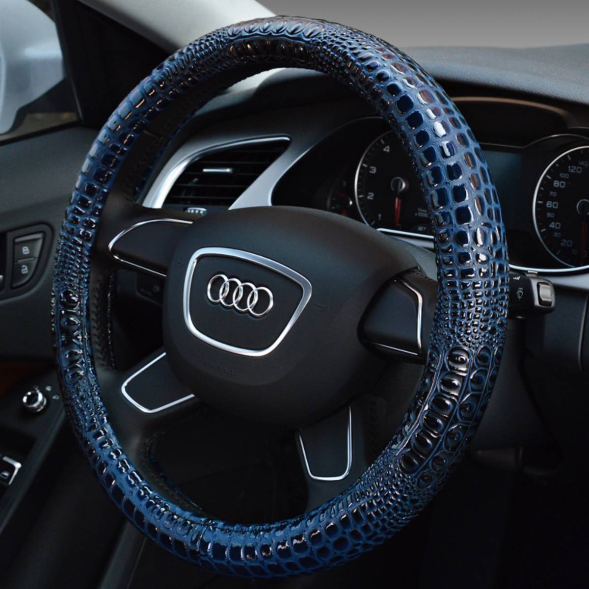 Crocodile Leather Steering Wheel Cover - Luxury Grip