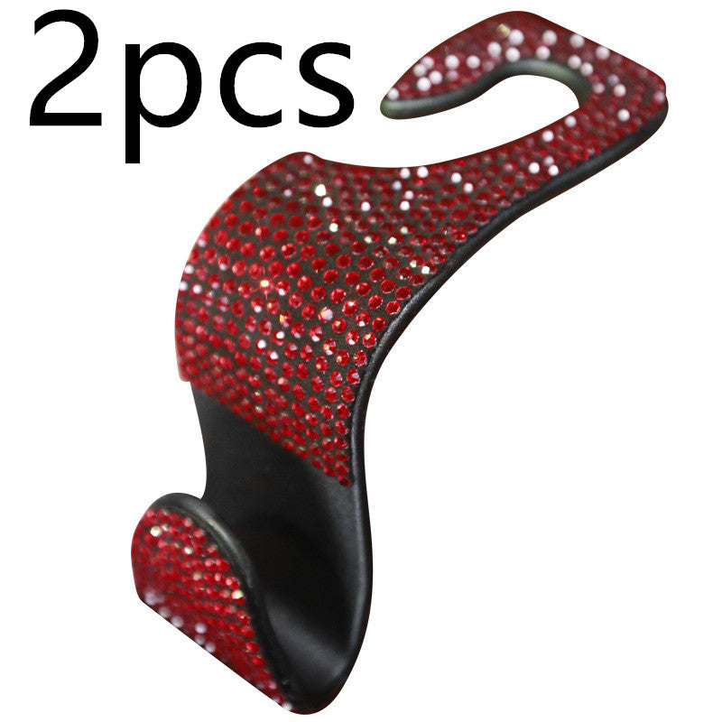 Crystal Car Seat Hooks - Bling Headrest Hangers (2 Pack)