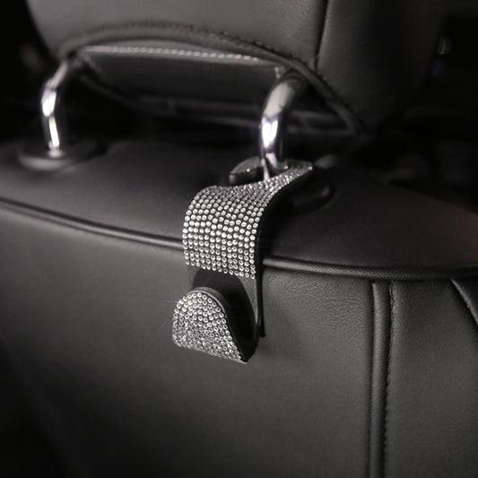 Crystal Car Seat Hooks - Bling Headrest Hangers (2 Pack)