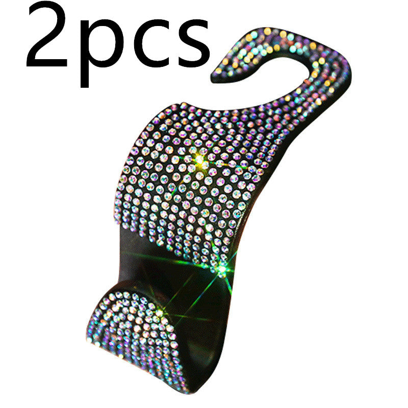 Crystal Car Seat Hooks - Bling Headrest Hangers (2 Pack)