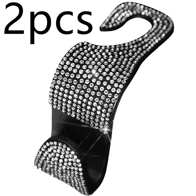 Crystal Car Seat Hooks - Bling Headrest Hangers (2 Pack)