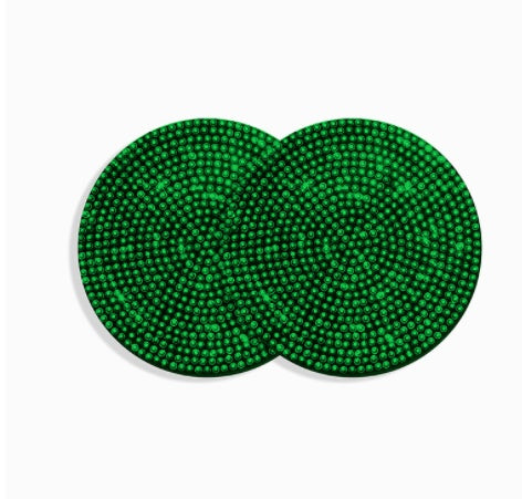 Sparkling bling cup holder coasters for luxury vehicle interiors 2-pack
