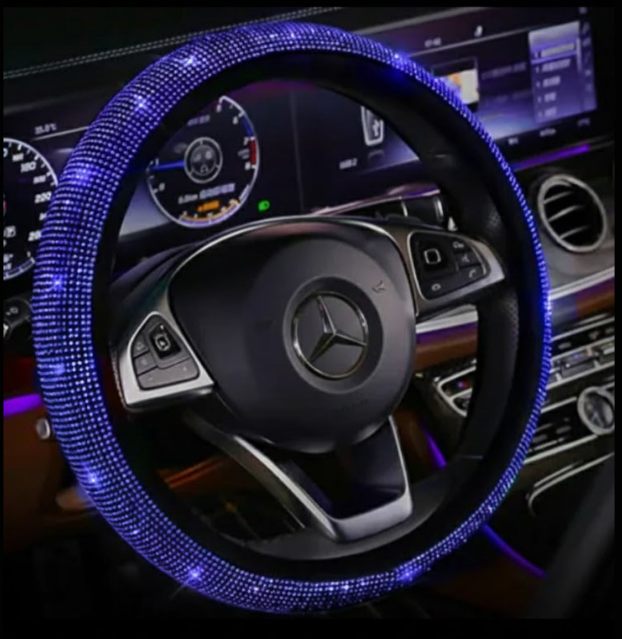 Blue Diamond Crystal Gear Cover - Luxury Car Interior Bling