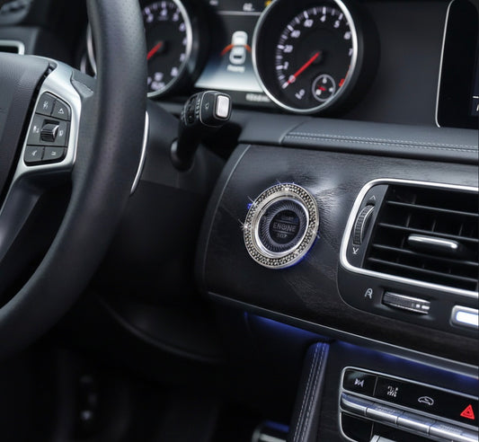 Crystal Start Button Ring - Diamond Ignition Decor