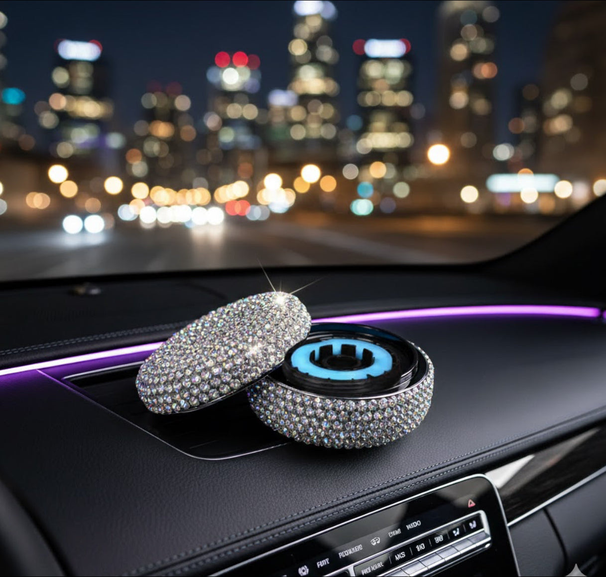 Luxury crystal-infused car air freshener with elegant radiance design
