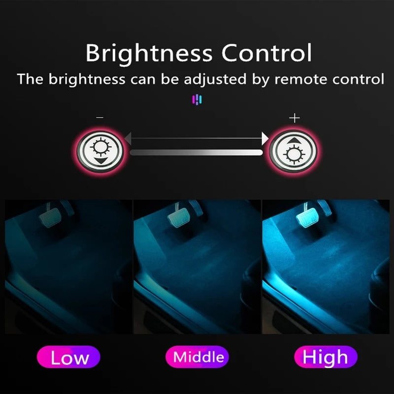 Magnetic Ambient Module wireless remote control with adjustable brightness settings and blue LED demonstration