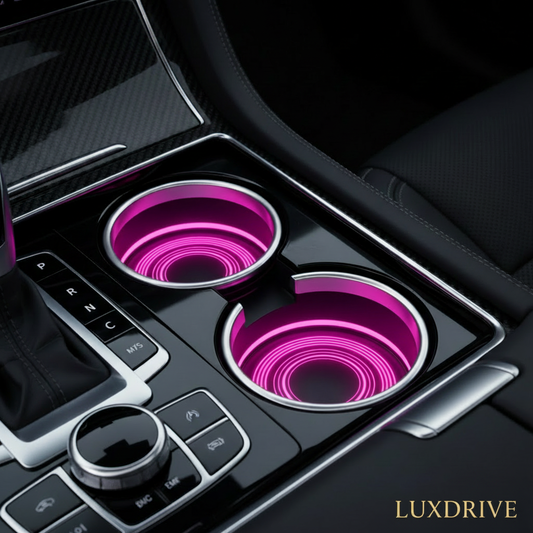 LED Cup Holder Coasters with LUXDRIVE Watermark