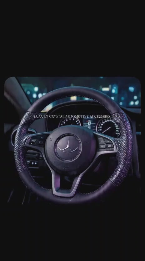 Luxury Steering Cover: Exotic Grip with Faux Crocodile Leather